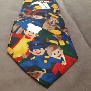 Save the Children Men's Novelty Necktie‎ Dads Occupations 4" 56" Silk
